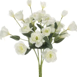 10 White Lisianthus Artificial Flowers