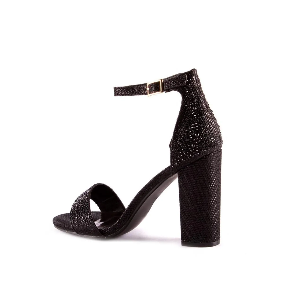 Bethanie Block Heel Ankle Strap Glitter Sandal