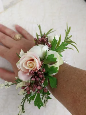 Blush Pink Rose Wrist Corsage