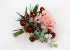 Burgundy & Coffee Rose Boutonniere