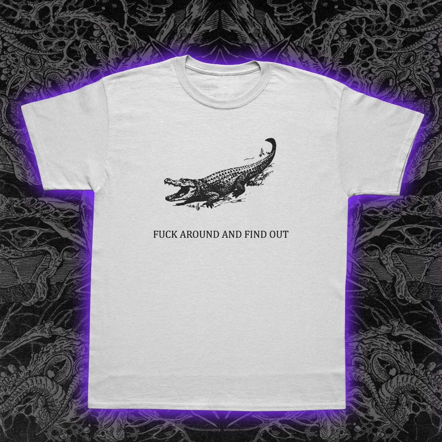 Fuck Around And Find Out Crocodile Flag Slim Fit Tee