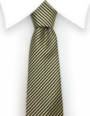 Gold & Black II Striped Men's Tie