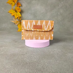 Ikat Clutch Yellow Colour with White Zig Zag Prints