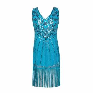 Kid's Fringed Flapper Dress Costume Sequin Short Gala Dress