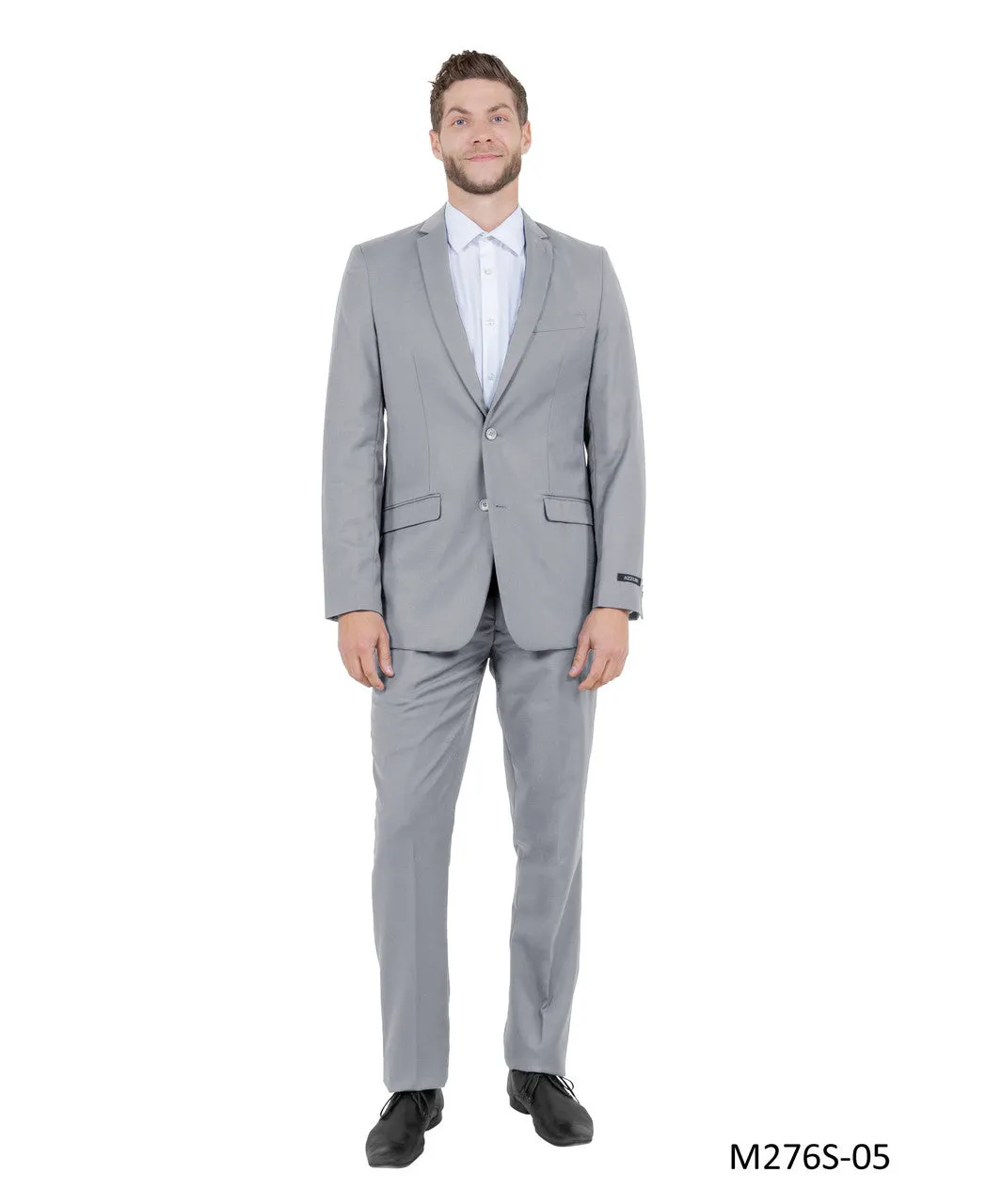 New Azzuro Light Grey 2 Piece Slim Fit Suit