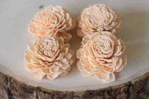 Peach Sola Wood Bali Flowers ( Set of 12 )