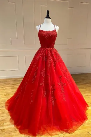 Red Long Prom Dresses Lace Prom Dresses Chic Prom Gowns