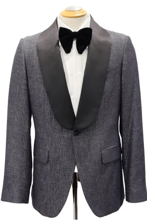 SILVER ON BLACK TUXEDO JACKET_