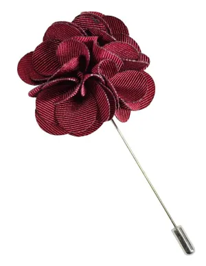 Solid Burgundy Lapel Flower