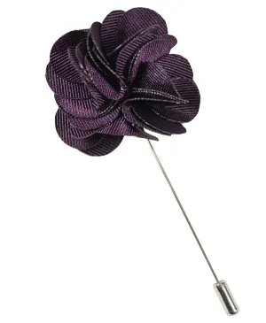 Solid Dark Purple Lapel Flower