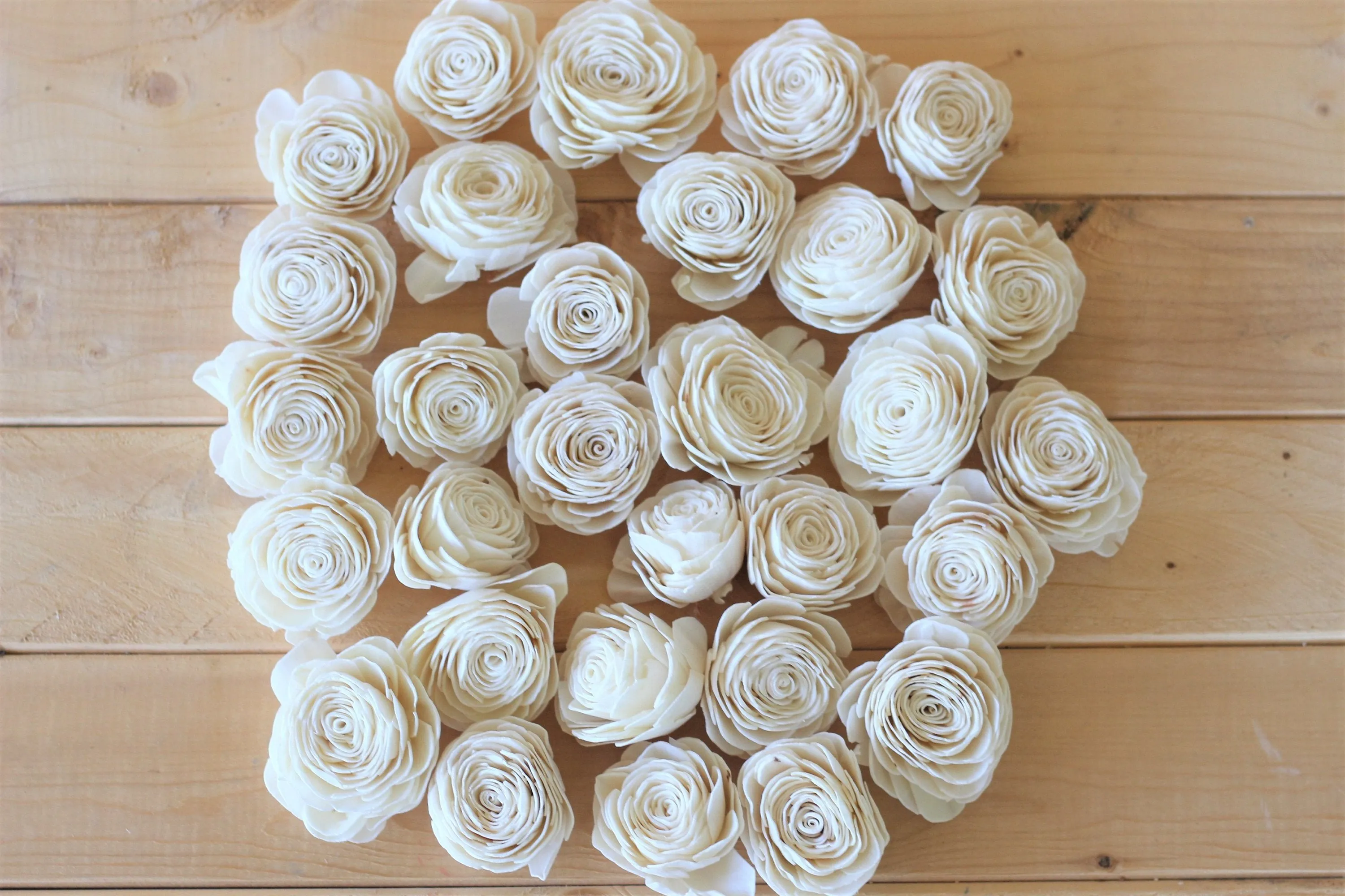 Wholesale/Bulk Sola  Wood English Roses/Ranunculus ( 25 Count )